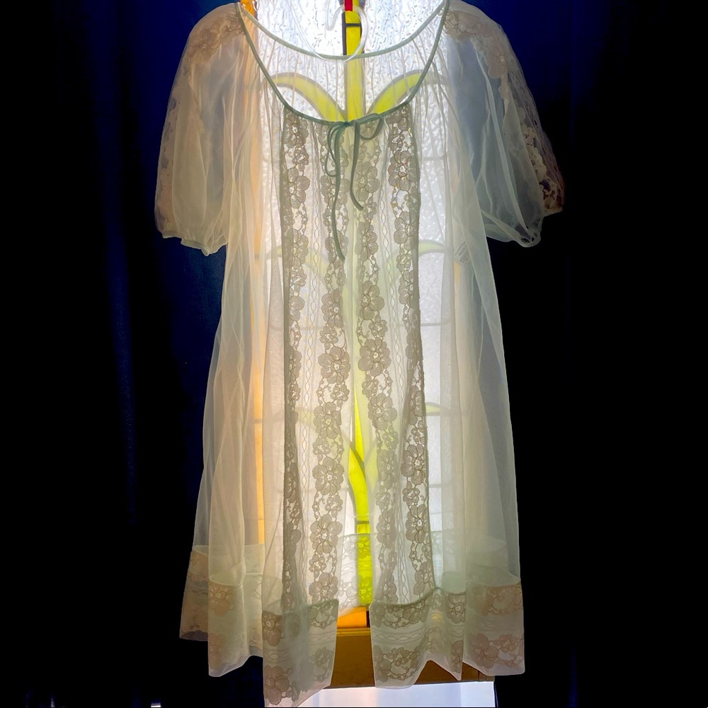 50’s pinup Movie Star brand Sheer Nightgown/Robe 1960’s